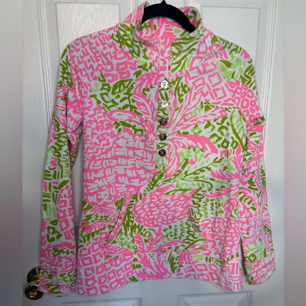 Lilly Pulitzer UPF 50+ Captain Popover – Size Small | Pink Sunset “Home Slice” - Picture 2 of 11